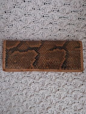 Vintage Snakeskin Leather Clutch Wallet